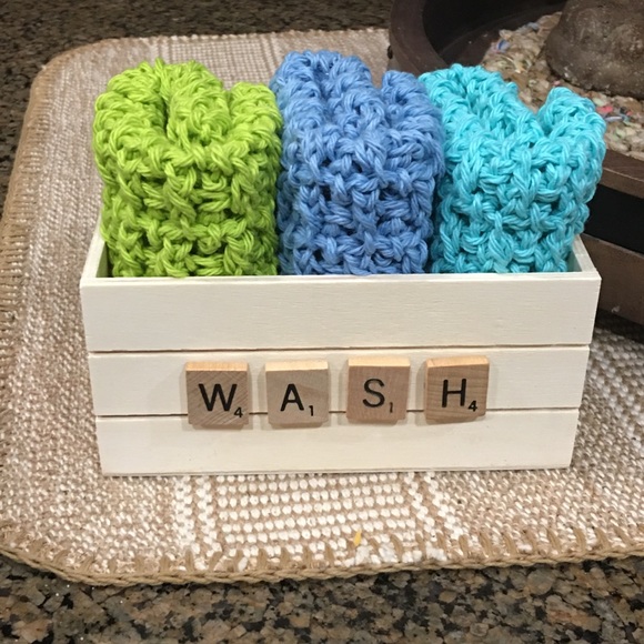 Hand Crafted Other - “Wash” Create of Crocheted Cotton Dishcloths, Waffle Stitch